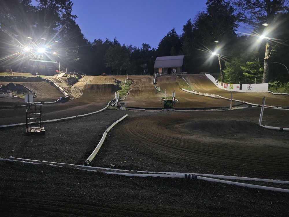 Rocky Hill Raceway track at night under the lights